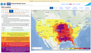 Welcome to NOAA’s National Weather Service experimental HeatRisk tool website for the contiguous U.S., where NWS forecasts are combined with CDC heath-heat data to identify potentially dangerous heat. 